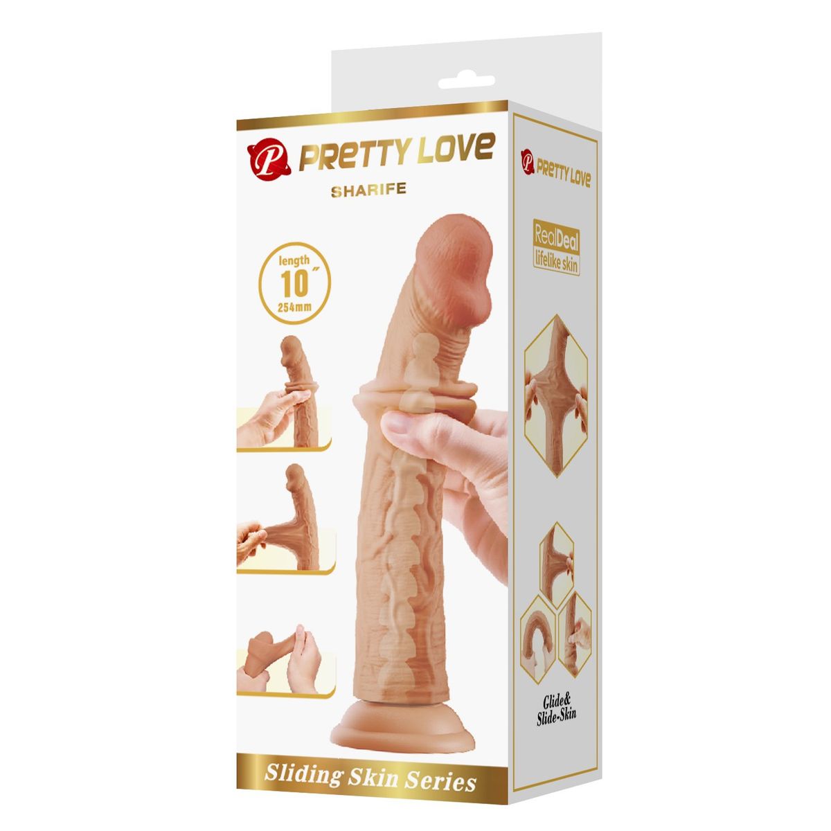 PRETTY LOVE - Dildo Realista Piel Deslizante Articulado Shafire 25.4 cm Ø 4.8 cm