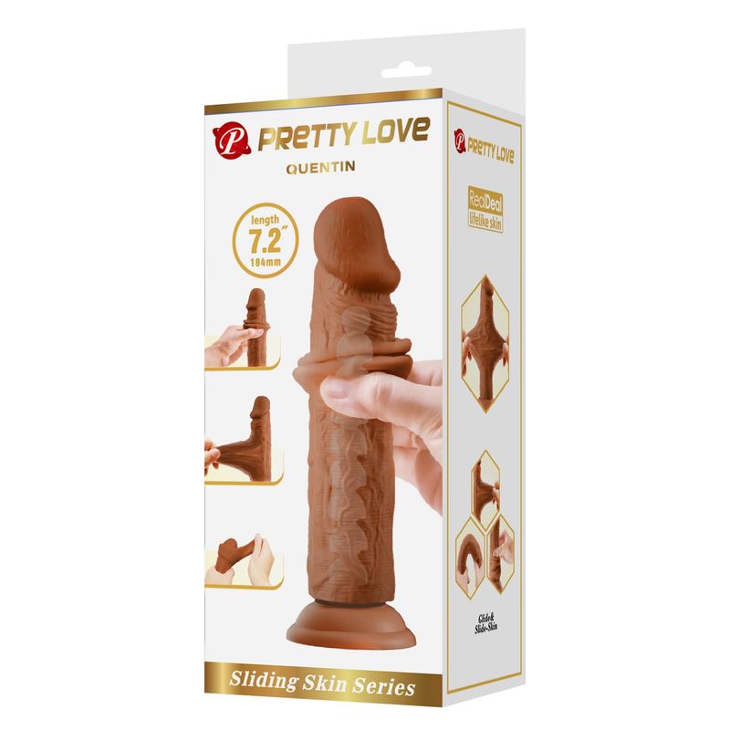 PRETTY LOVE - Dildo Realista Piel Deslizante Articulado Quentin 18.4 cm Ø 4.2 cm