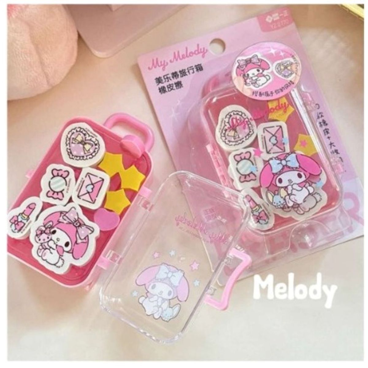 SANRIO - BORRADORES MELODY CON PORTA MALETA