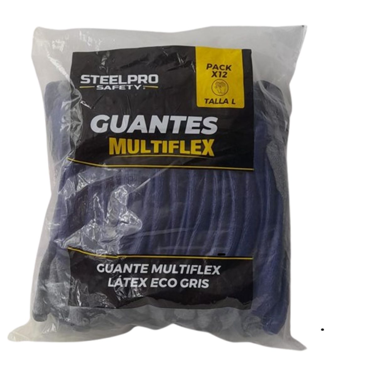 STEELPRO - GUANTES MULTIFLEX LÁTEX ECO GRIS - PACK X 12