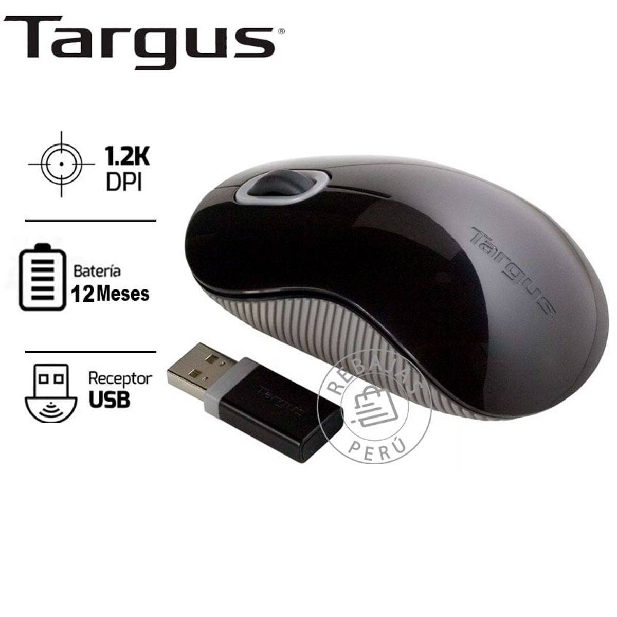 TARGUS - Mouse Targus BlueTrace Wireless 1200 DPI  Precisión y Comodidad Negro