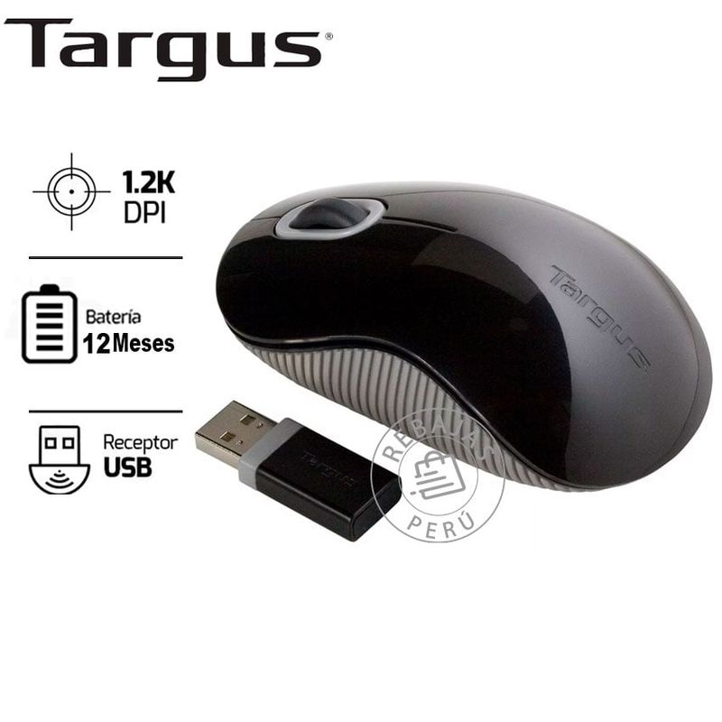TARGUS - Mouse Targus BlueTrace Wireless 1200 DPI  Precisión y Comodidad Negro