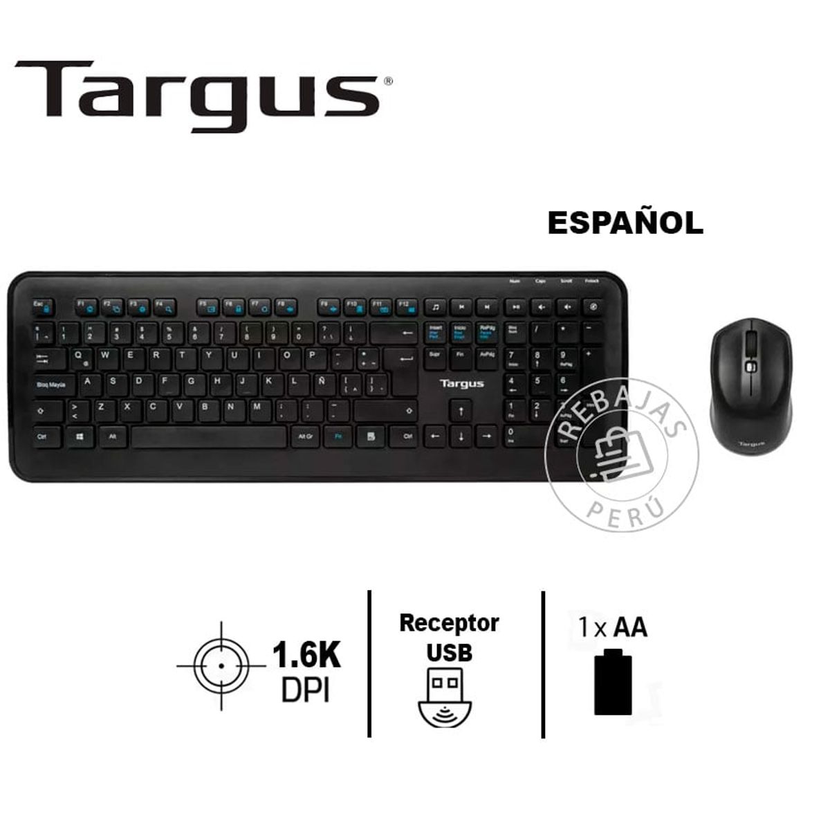 TARGUS - Combo Teclado y Mouse Targus KM610 Wireless  Precisión y Comodidad