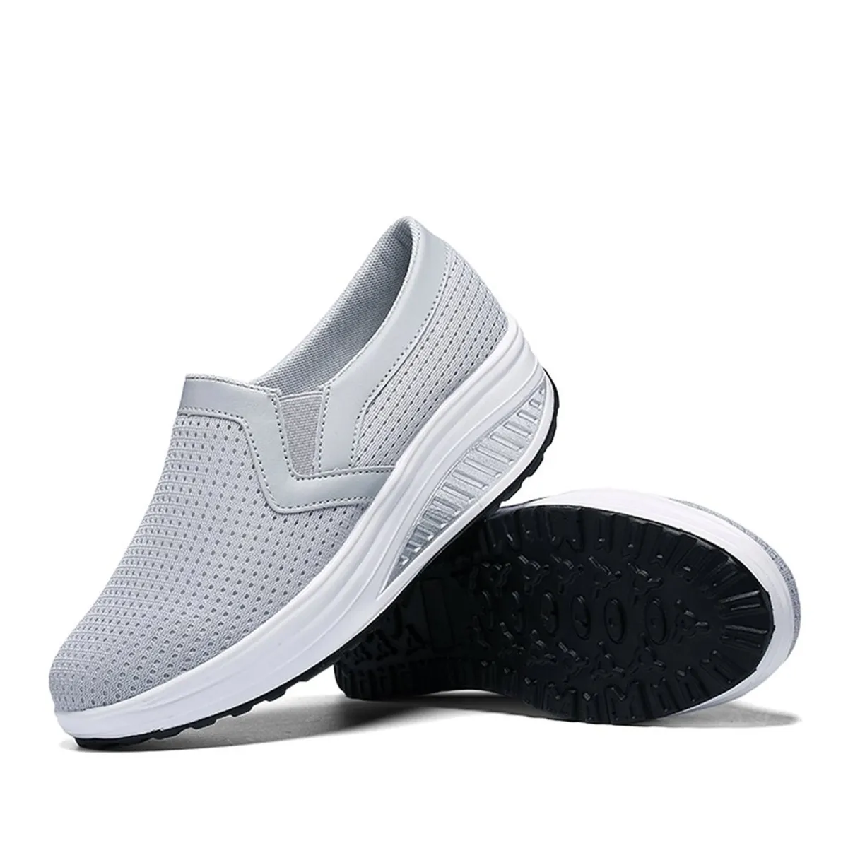 TIOZONEY - Zapatillas casuales para Mujer -Gris