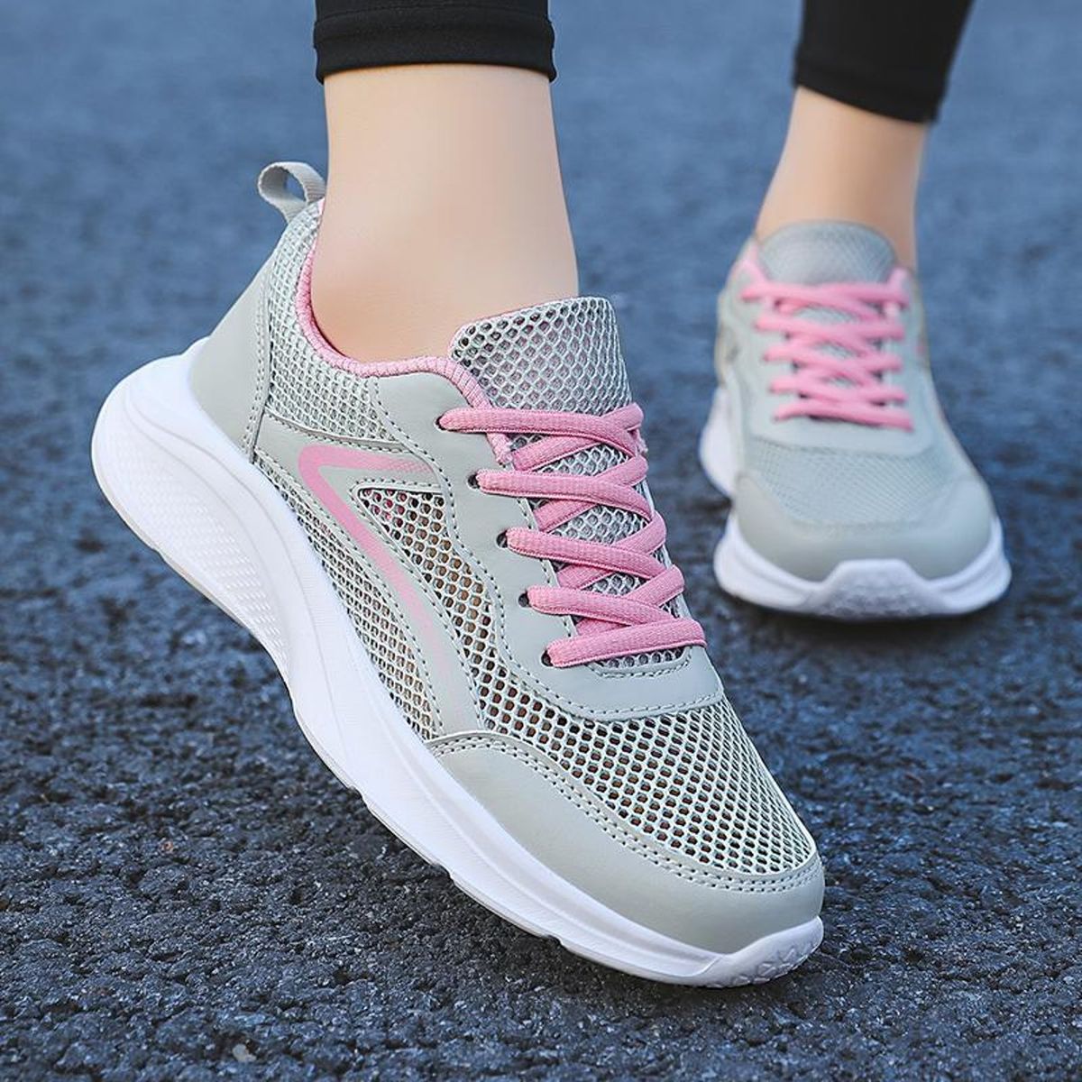 TIOZONEY - Zapatillas casuales para Mujer - Gris