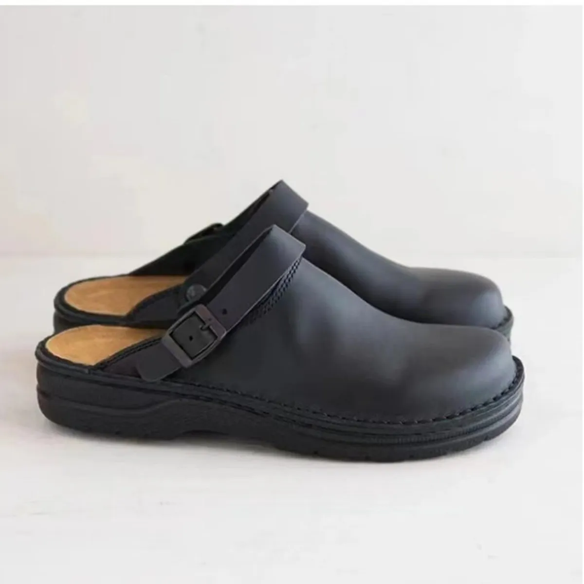 TIOZONEY - Sandalia Hombre Negro