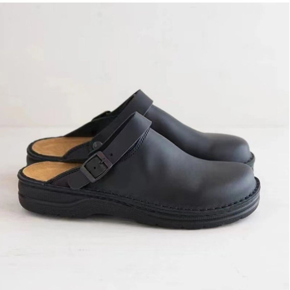 TIOZONEY - Sandalia Hombre Negro