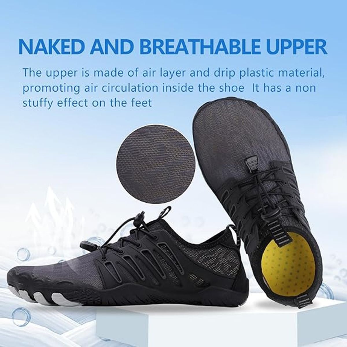 TIOZONEY - Calzado de senderismo descalzo Negro