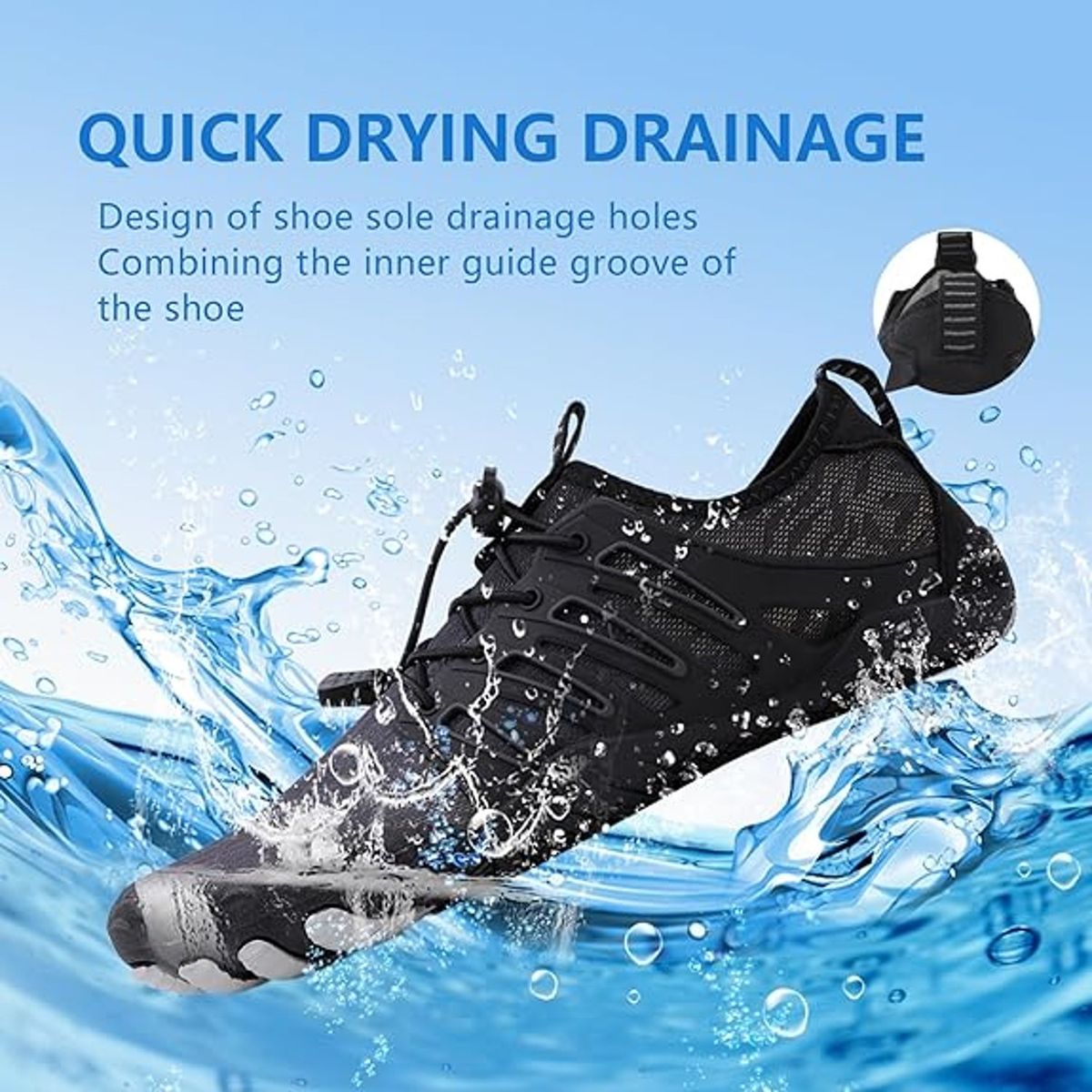 TIOZONEY - Calzado de senderismo descalzo Negro