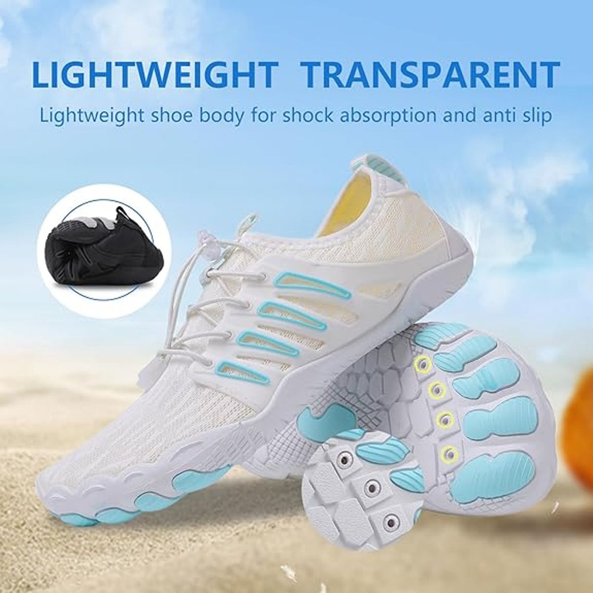 TIOZONEY - Calzado de senderismo descalzo Blanco