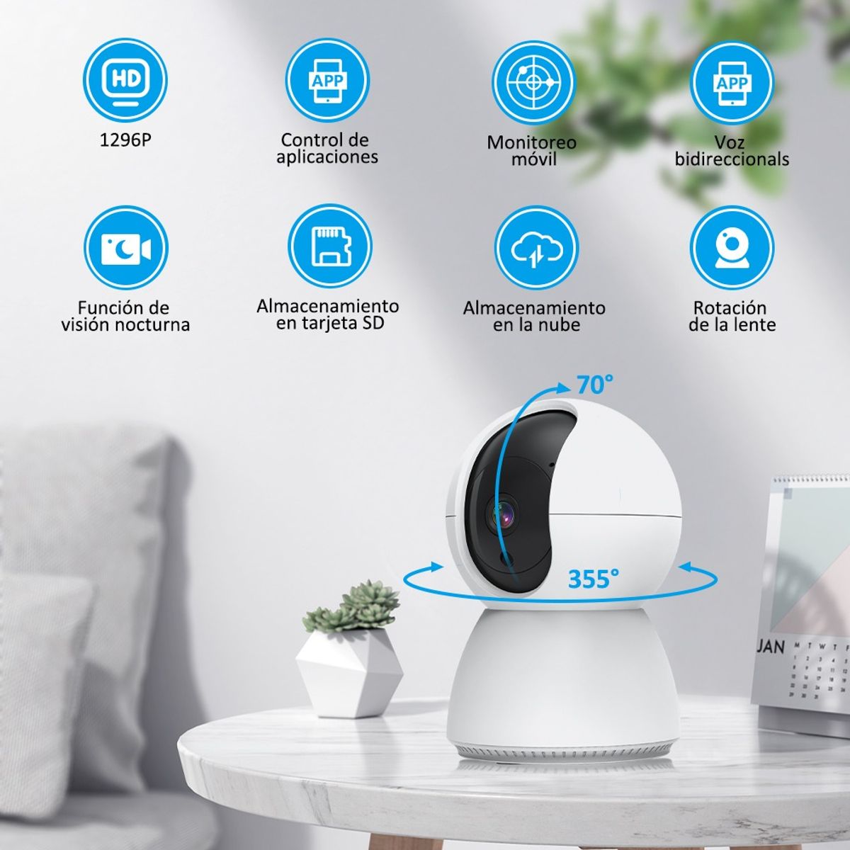 TIOZONEY - Monitor Para Bebe Wifi Cámara De Seguridad Y Vigilancia Ip