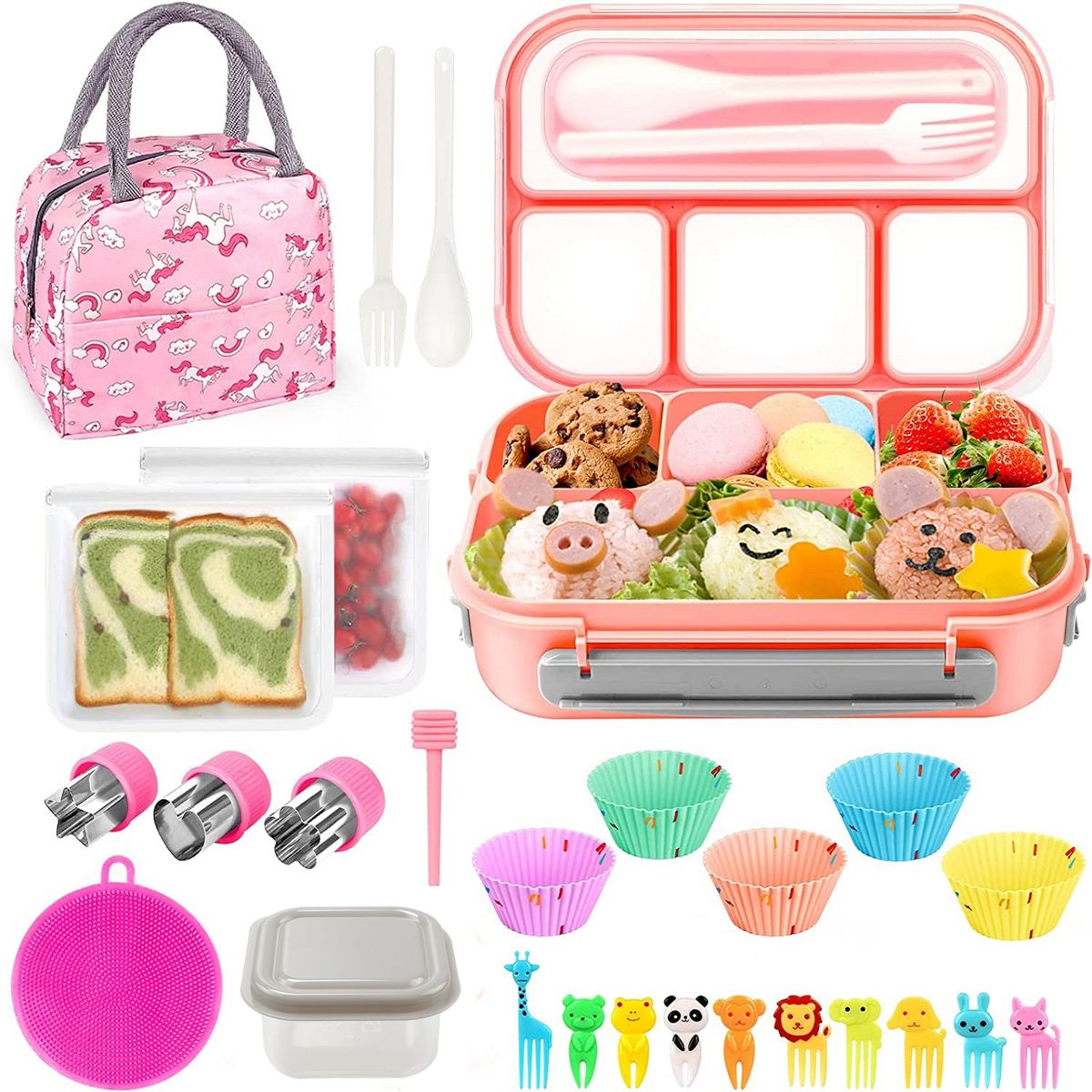 TIOZONEY - Loncheras para Niños Bento Box Kids Set 27pc
