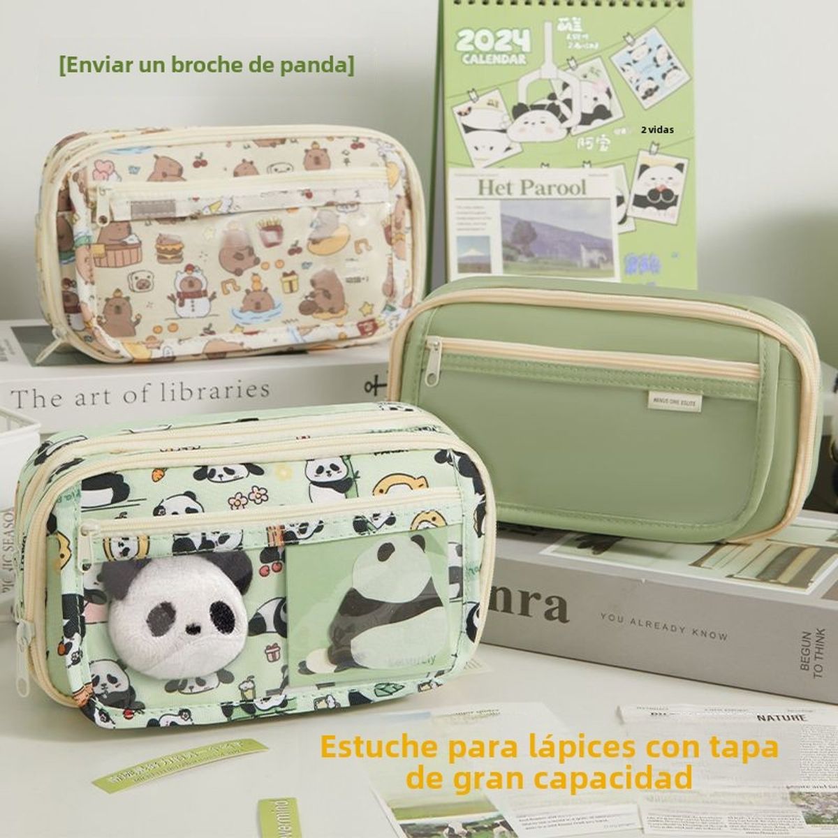 TIOZONEY - Estuche para bolígrafo de estudiante Panda