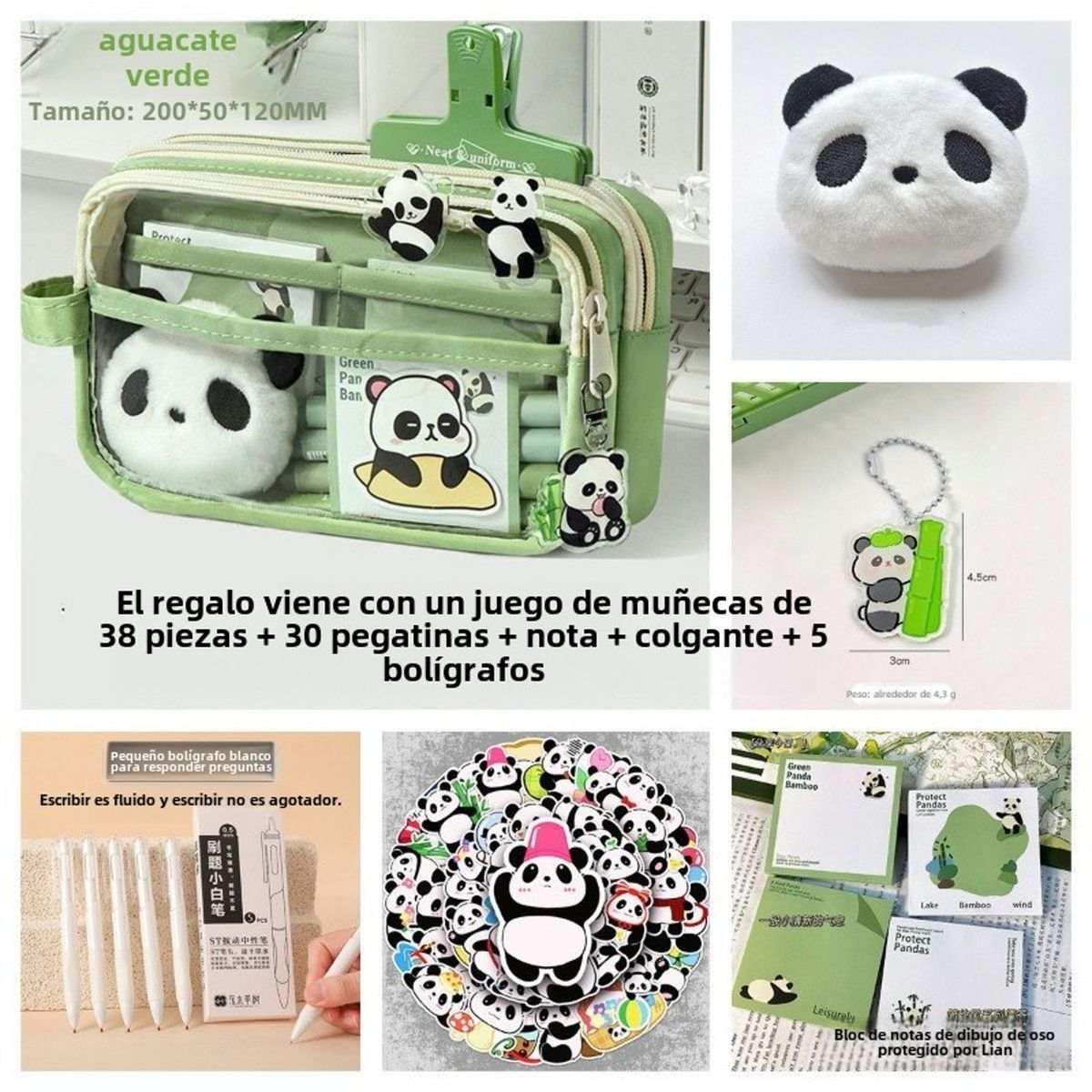 TIOZONEY - Estuche para bolígrafo de estudiante Panda