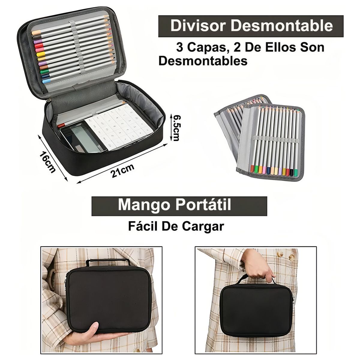 TIOZONEY - Estuche Para Lapices 72 Ranuras Lapiceras Organizadoras