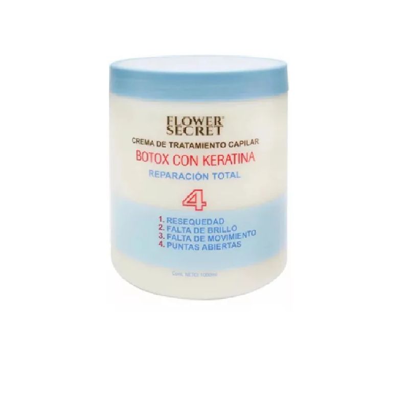 FLOWER SECRET - Crema Reparacion Profunda Total 4 Para Pelo 1000ml Protector