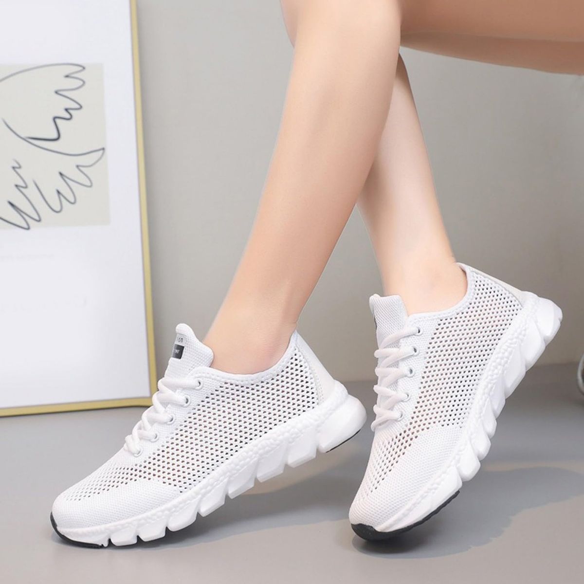 TIOZONEY - Zapatillas casuales para Mujer - Blanco