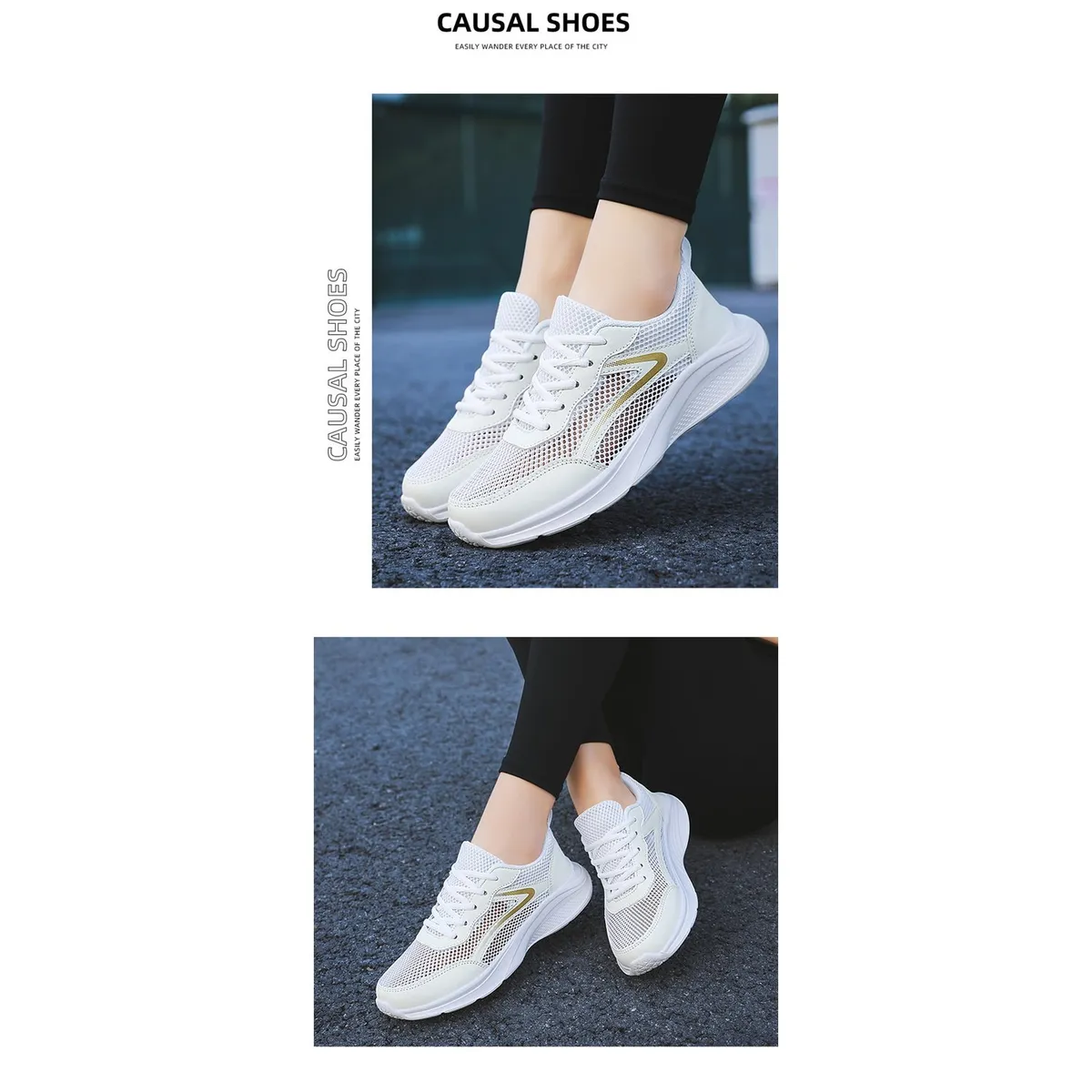 TIOZONEY - Zapatillas casuales para Mujer - Blanco