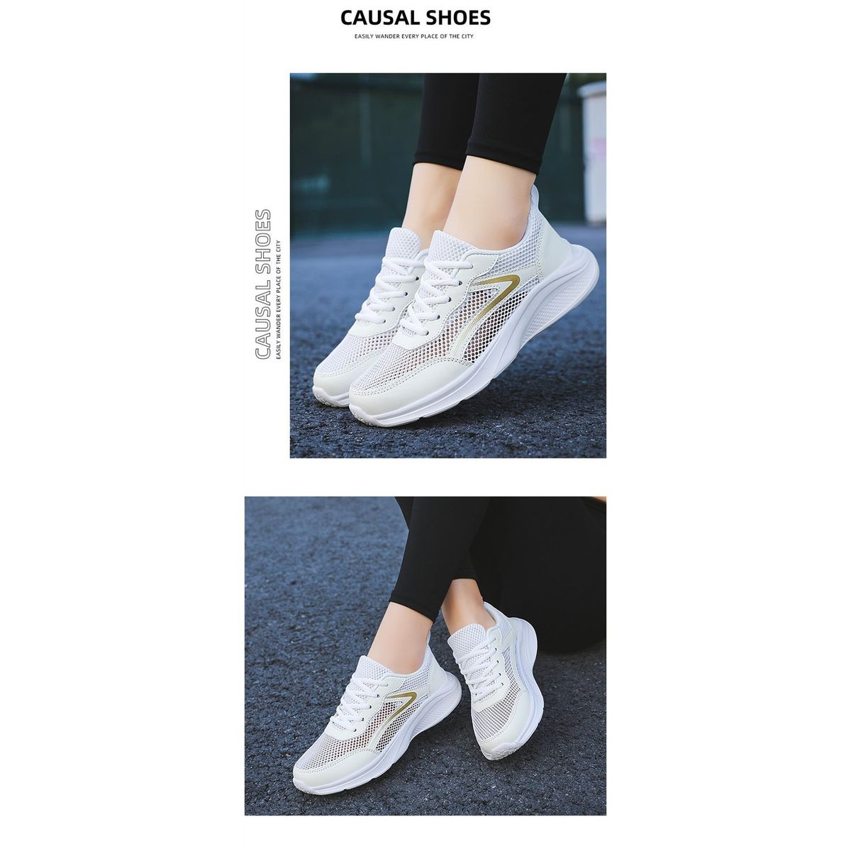 TIOZONEY - Zapatillas casuales para Mujer - Blanco