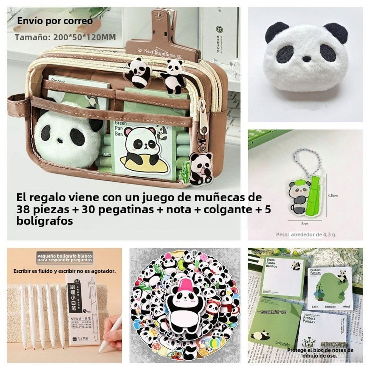 TIOZONEY - Estuche para bolígrafo de estudiante Panda