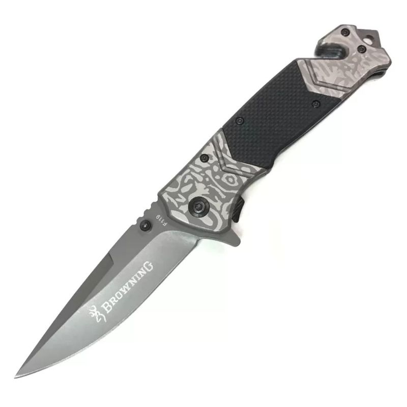 BROWNING - Cuchillo Táctico Browning F119 con Seguro Clip y Cortador de Cinturón