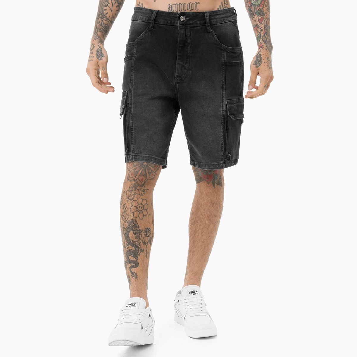 GZUCK - Bermuda Cargo Denim Stretch Forod Gzuck