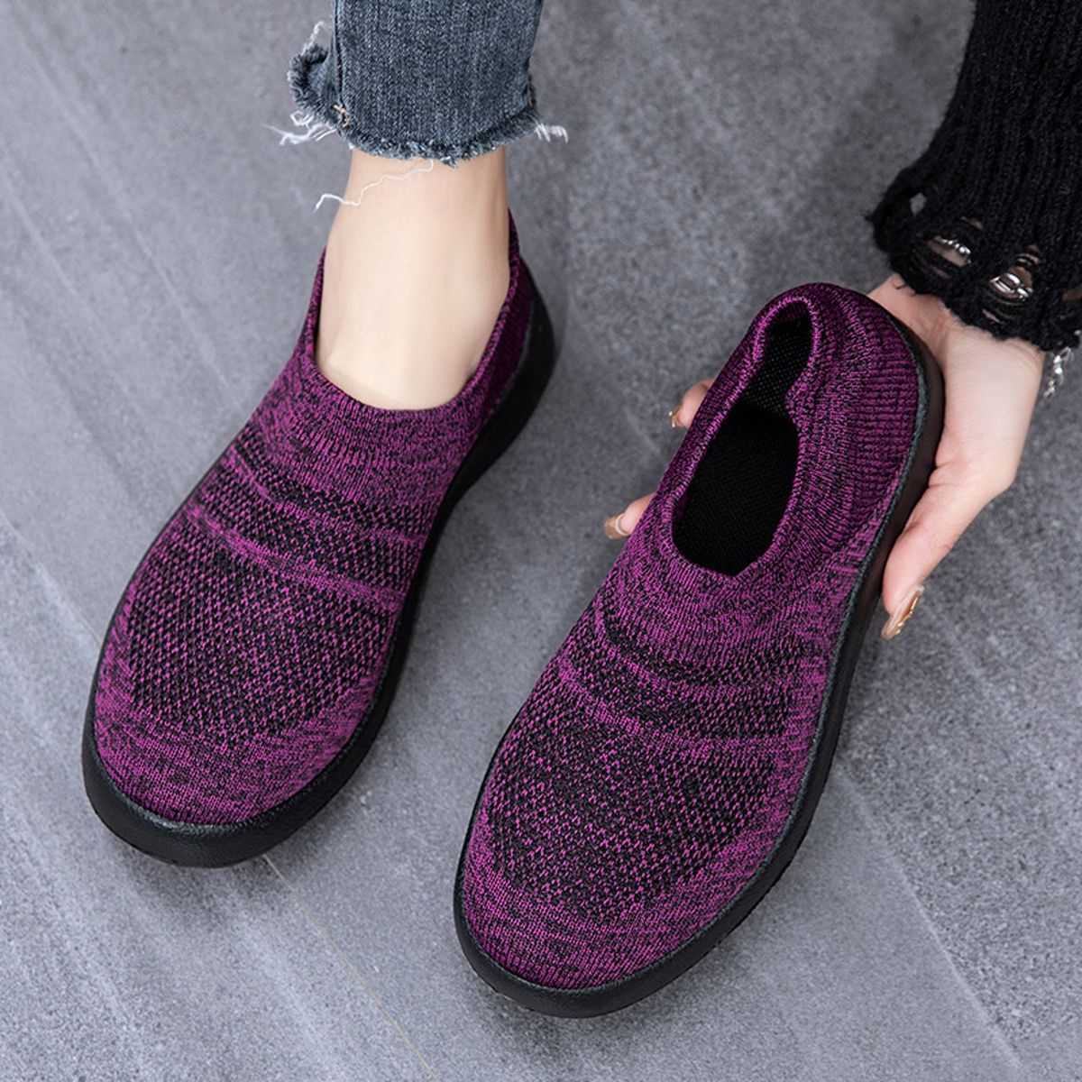 TIOZONEY - Zapatillas casuales para Mujer - Morado