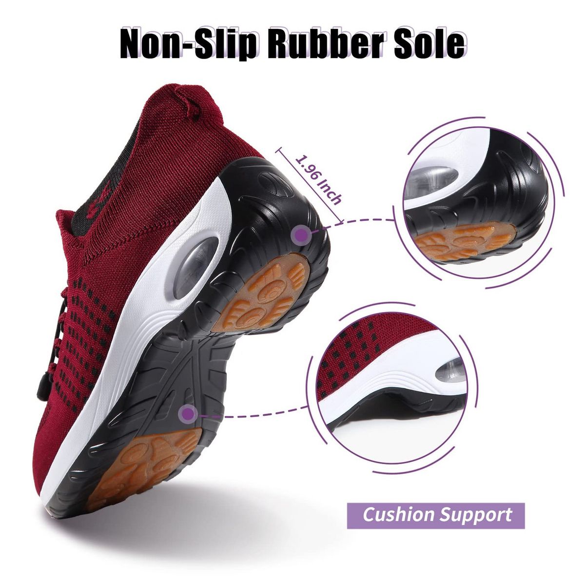 TIOZONEY - Zapatillas casuales para Mujer - Rojo