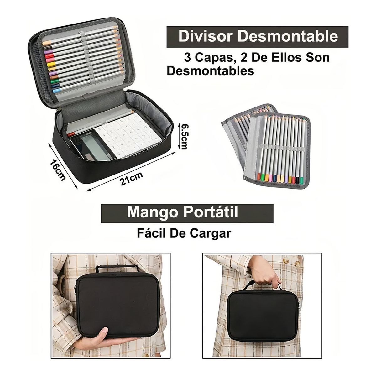 TIOZONEY - Estuche Para Lapices 72 Ranuras Lapiceras Organizadoras