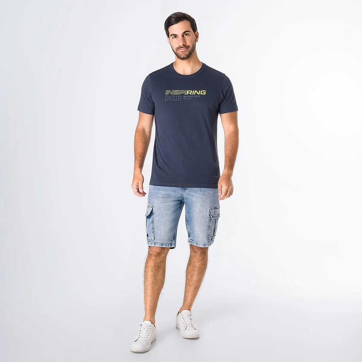 PIONIER - Bermuda Cargo Denim Stretch Marke Pionier