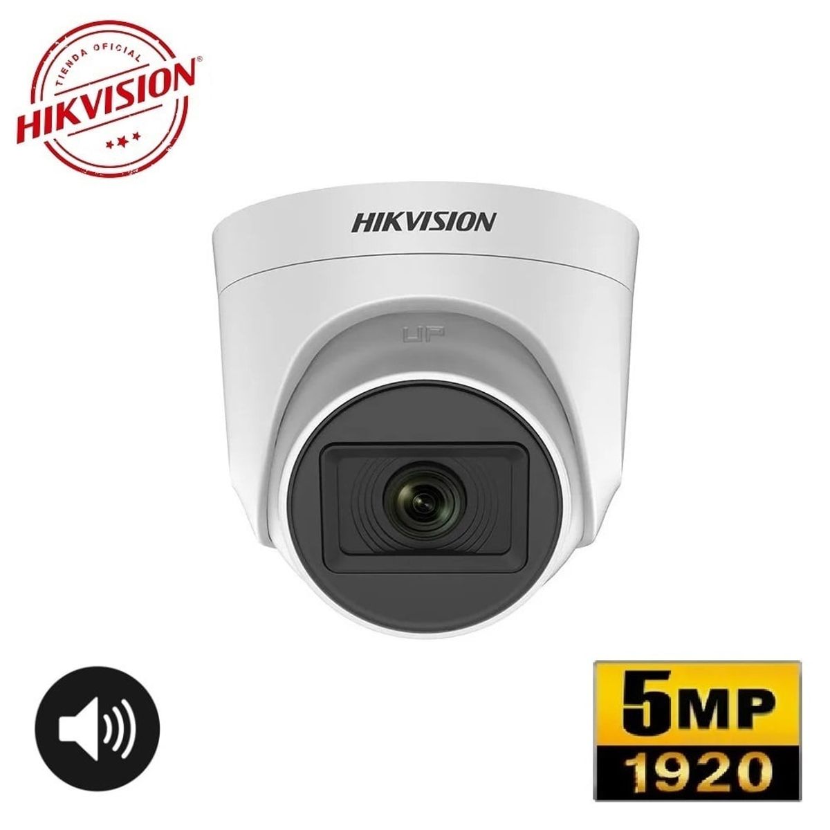 Hikvision - Cámara Domo 5Mpx Dia y Noche con AUDIO IR 20m Hikvision