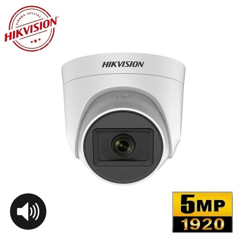 HIKVISION - Cámara Domo 5Mpx Dia y Noche con AUDIO IR 20m Hikvision