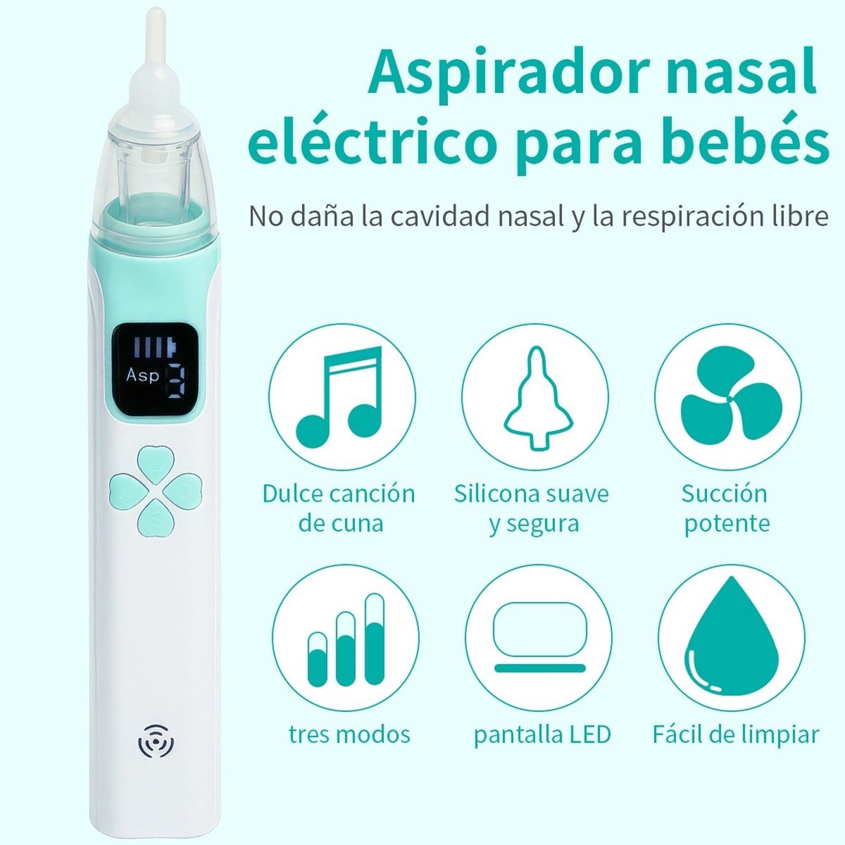 TIOZONEY - Aspirador Nasal Electrico Para Bebe Saca Mocos Limpiador