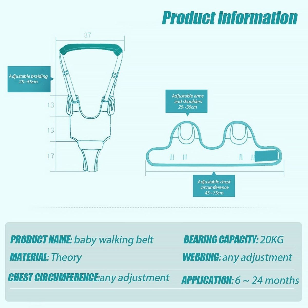 TIOZONEY - Arnés De Seguridad Para Caminar 3 En 1 Ideal Para Bebés