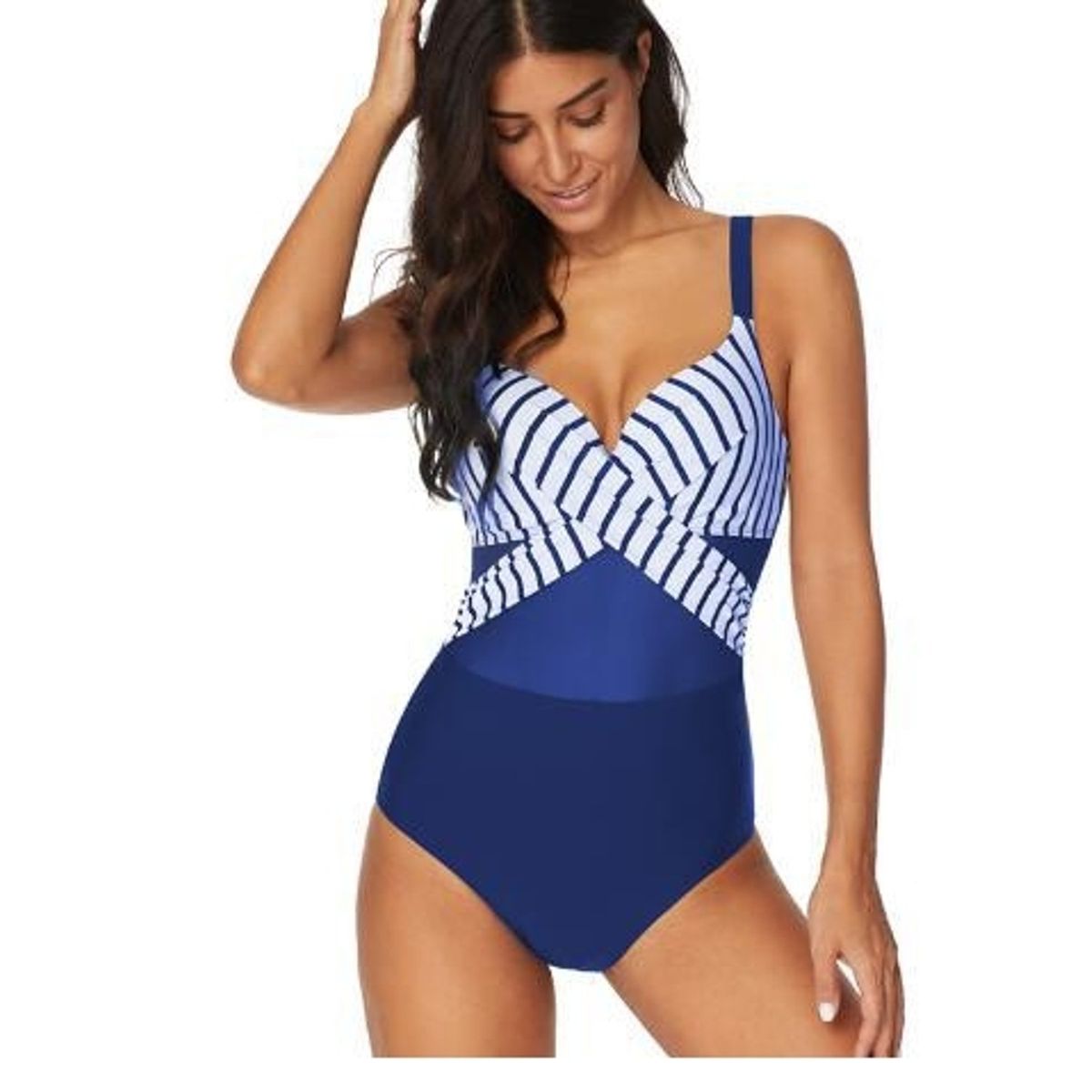 TIOZONEY - Traje de baño una pieza para mujer talla grande