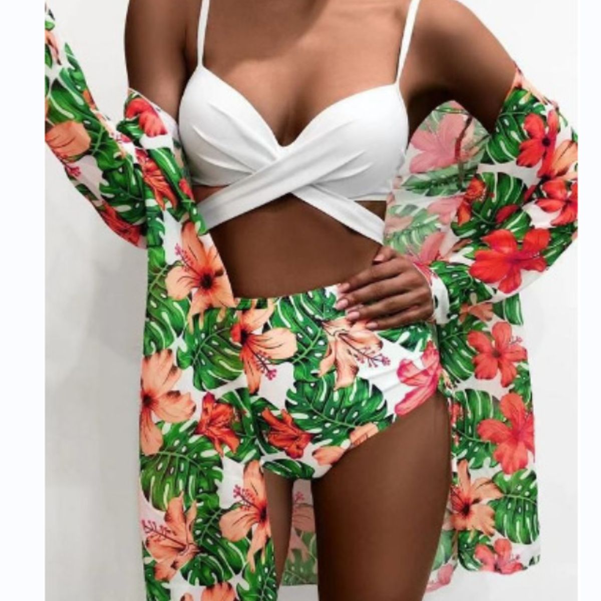 TIOZONEY - Conjunto bikini mujer con Tunica