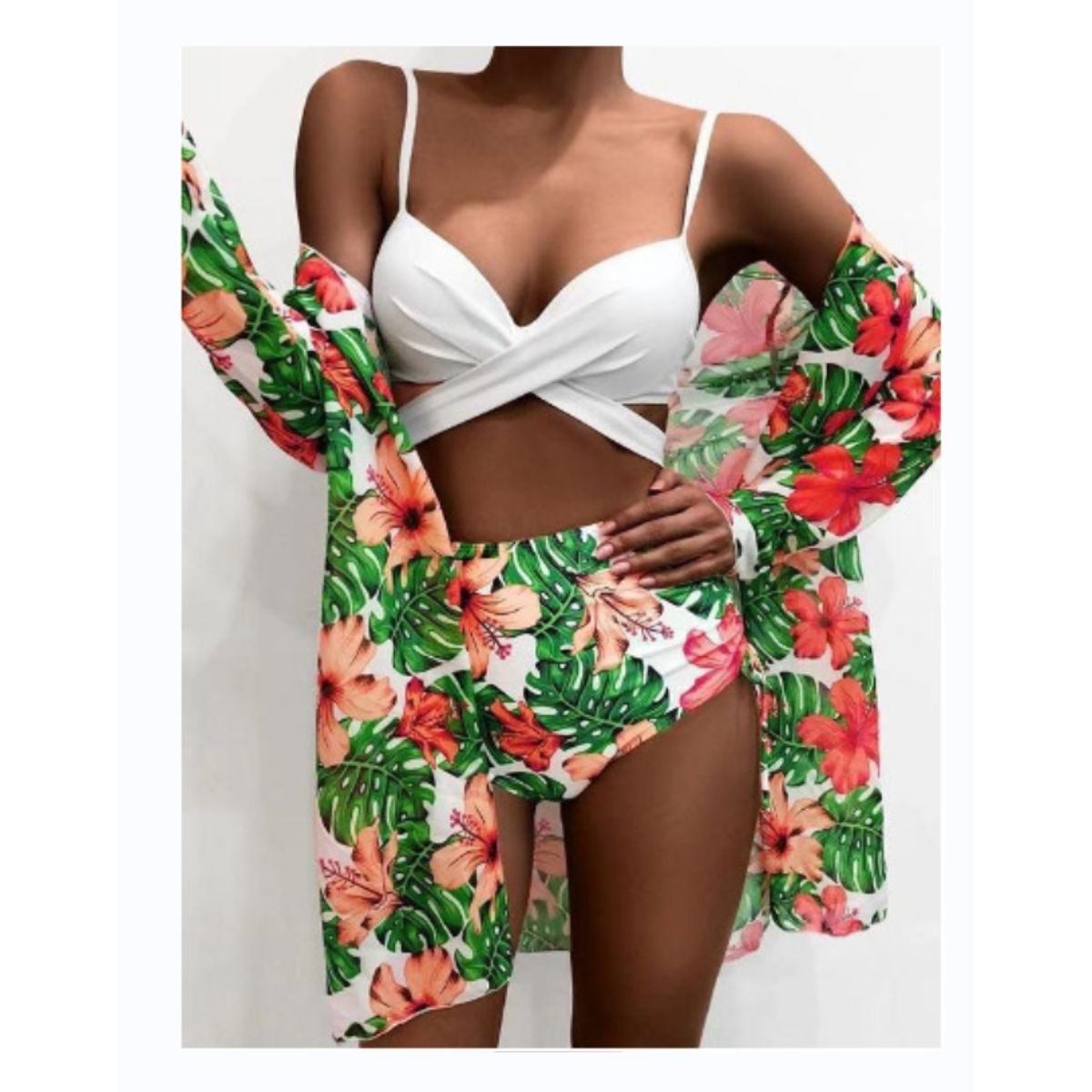 TIOZONEY - Conjunto bikini mujer con Tunica