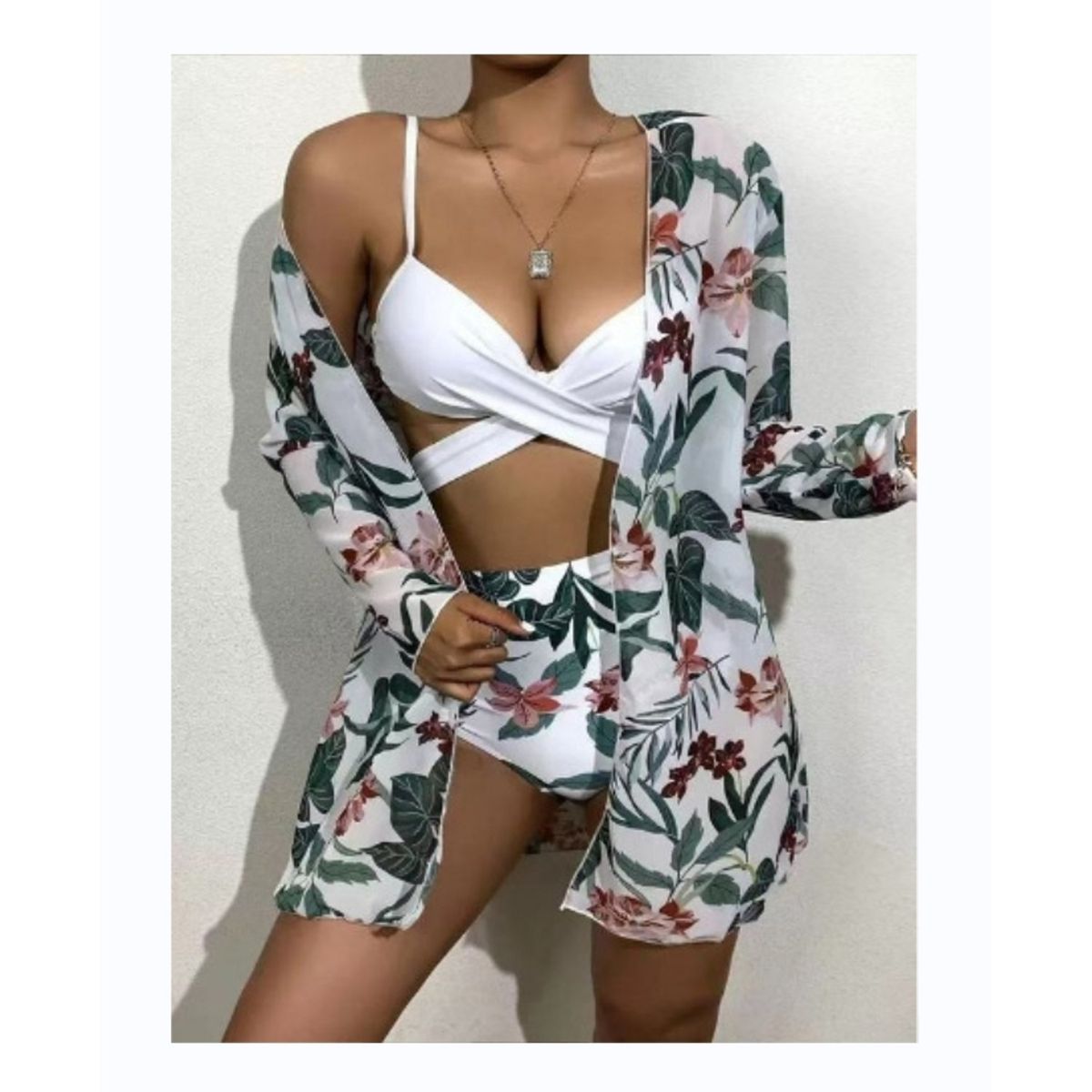 TIOZONEY - Conjunto bikini mujer con Tunica