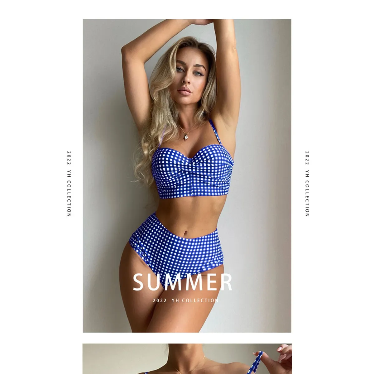 TIOZONEY - Top De Bikini Mujer - Azul marino