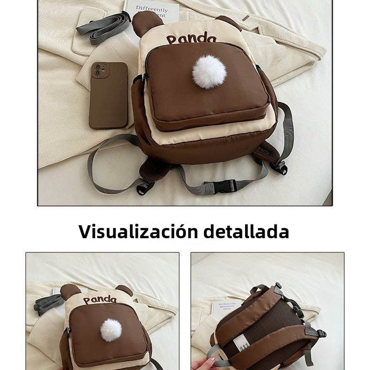 TIOZONEY - Mochila Escolar Panda Estilo INS