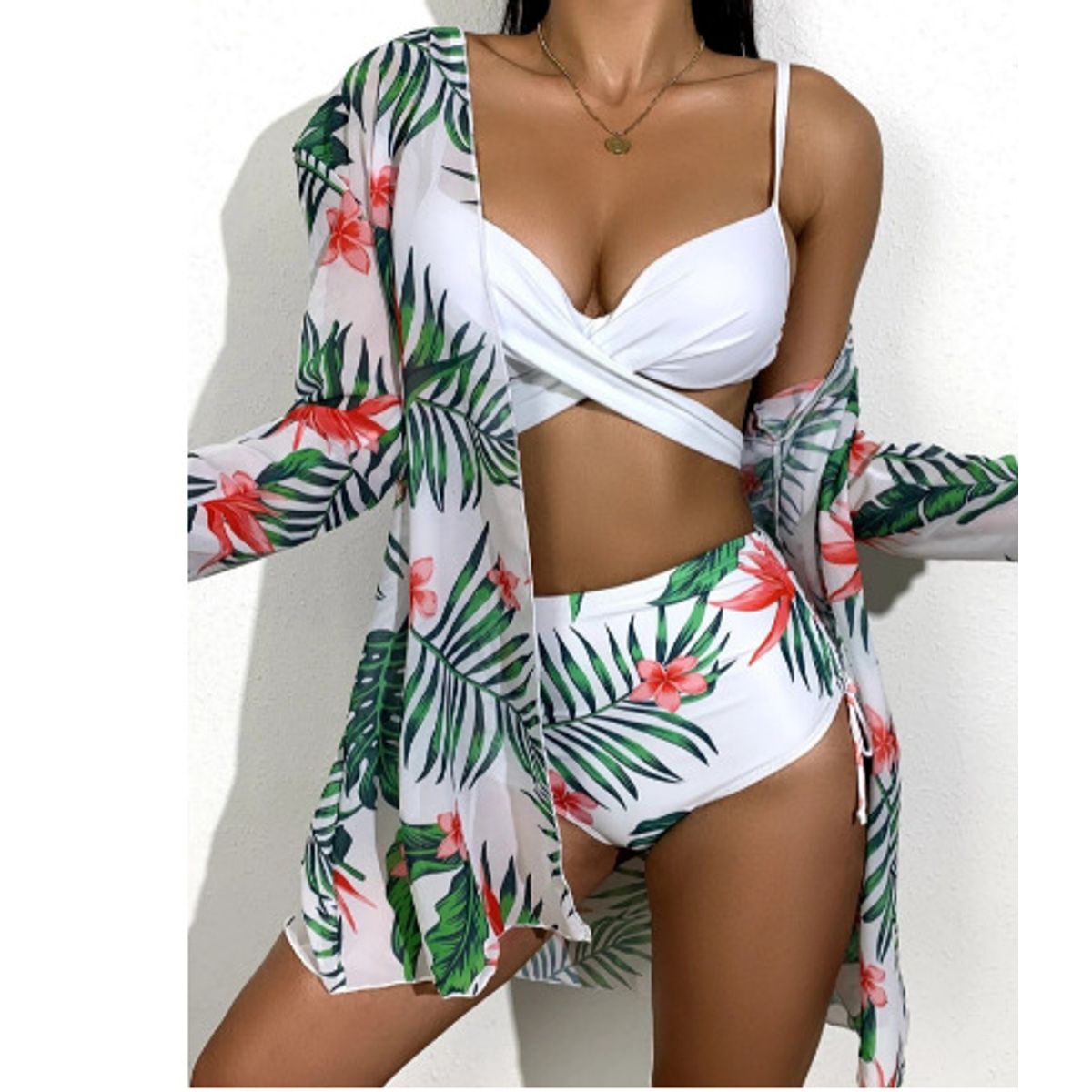 TIOZONEY - Conjunto bikini mujer con Tunica