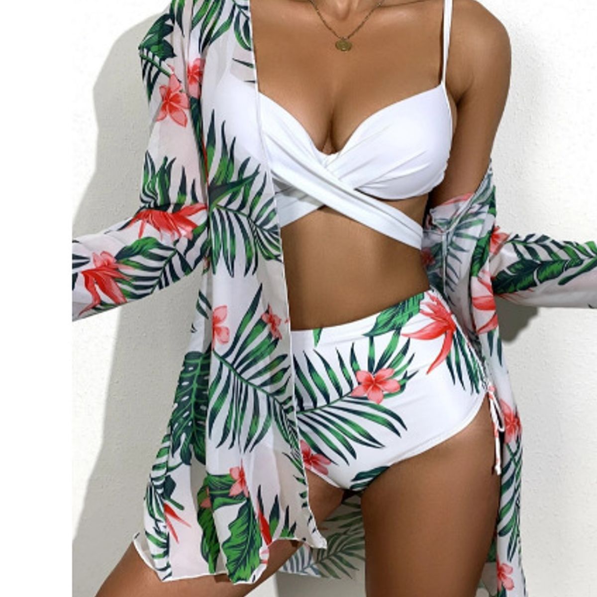 TIOZONEY - Conjunto bikini mujer con Tunica