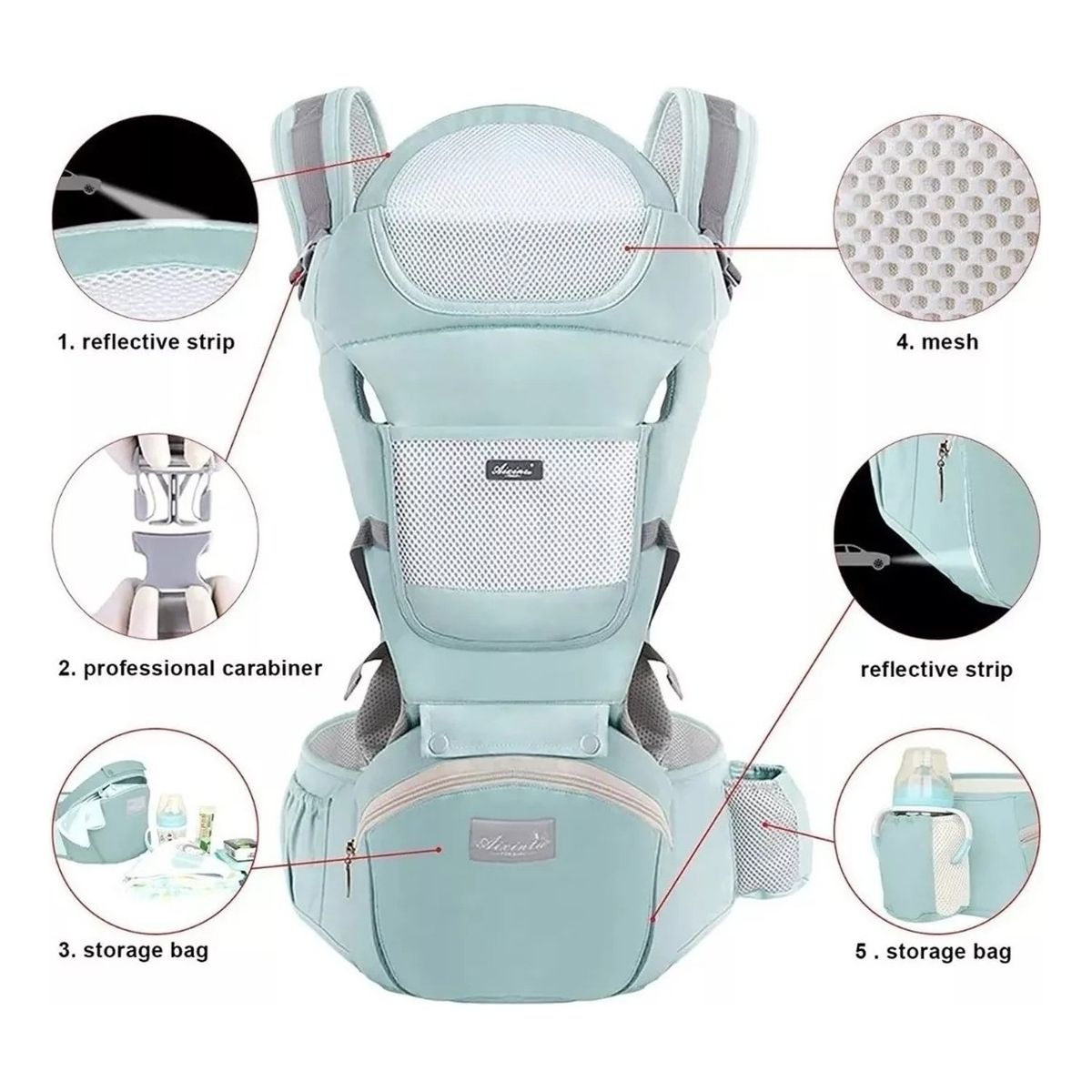 TIOZONEY - Mochila Cangurera Portabebés Ergonimica De 0-36 Meses