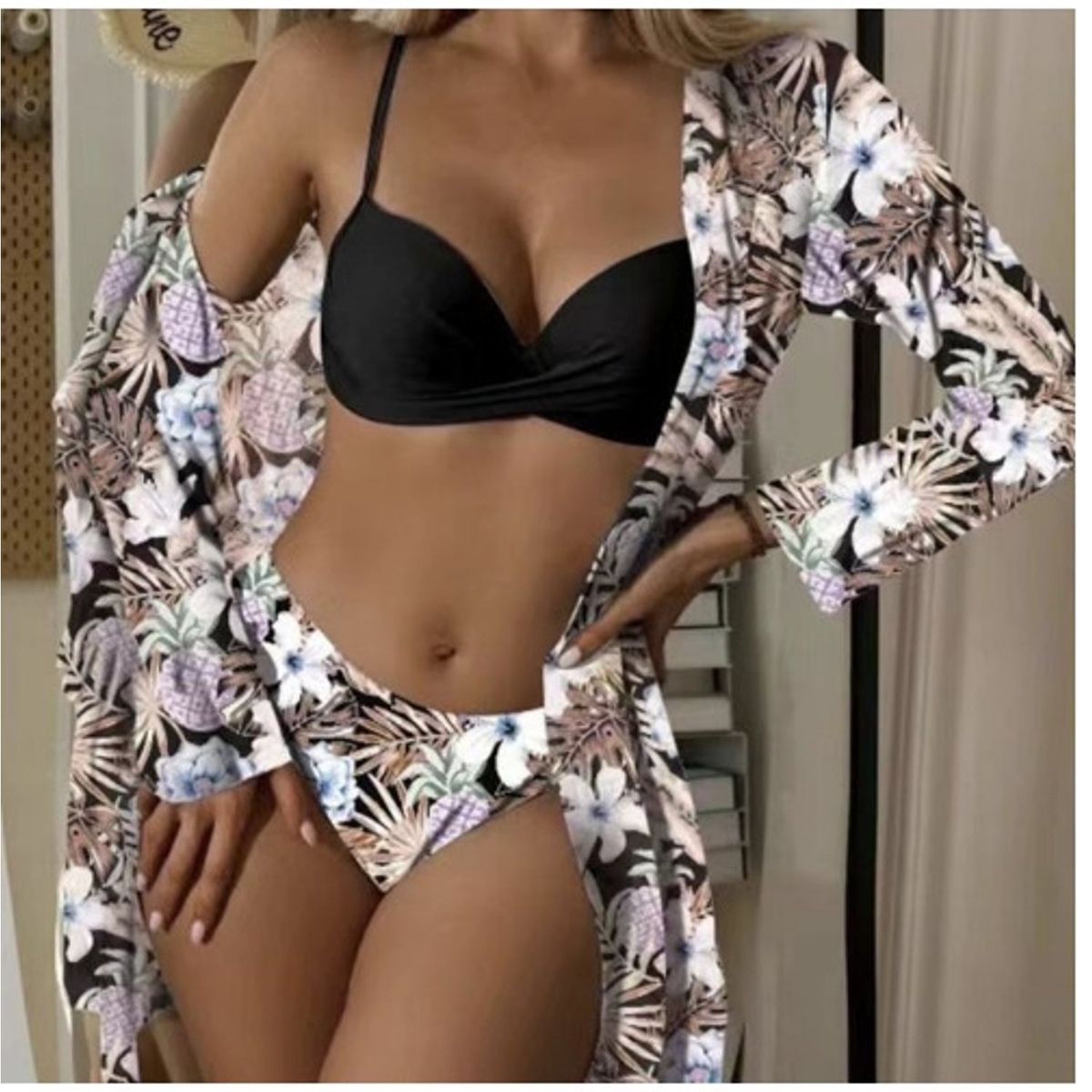 TIOZONEY - Conjunto bikini mujer con Tunica