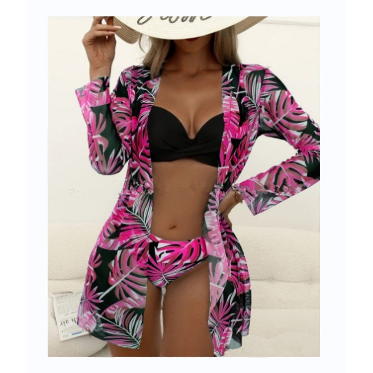 TIOZONEY - Conjunto bikini mujer con Tunica
