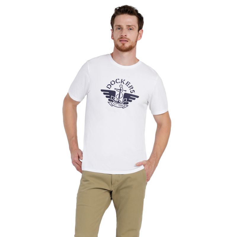 DOCKERS - Polo Hombre Logo Tee Regular Fit Blanco Dockers