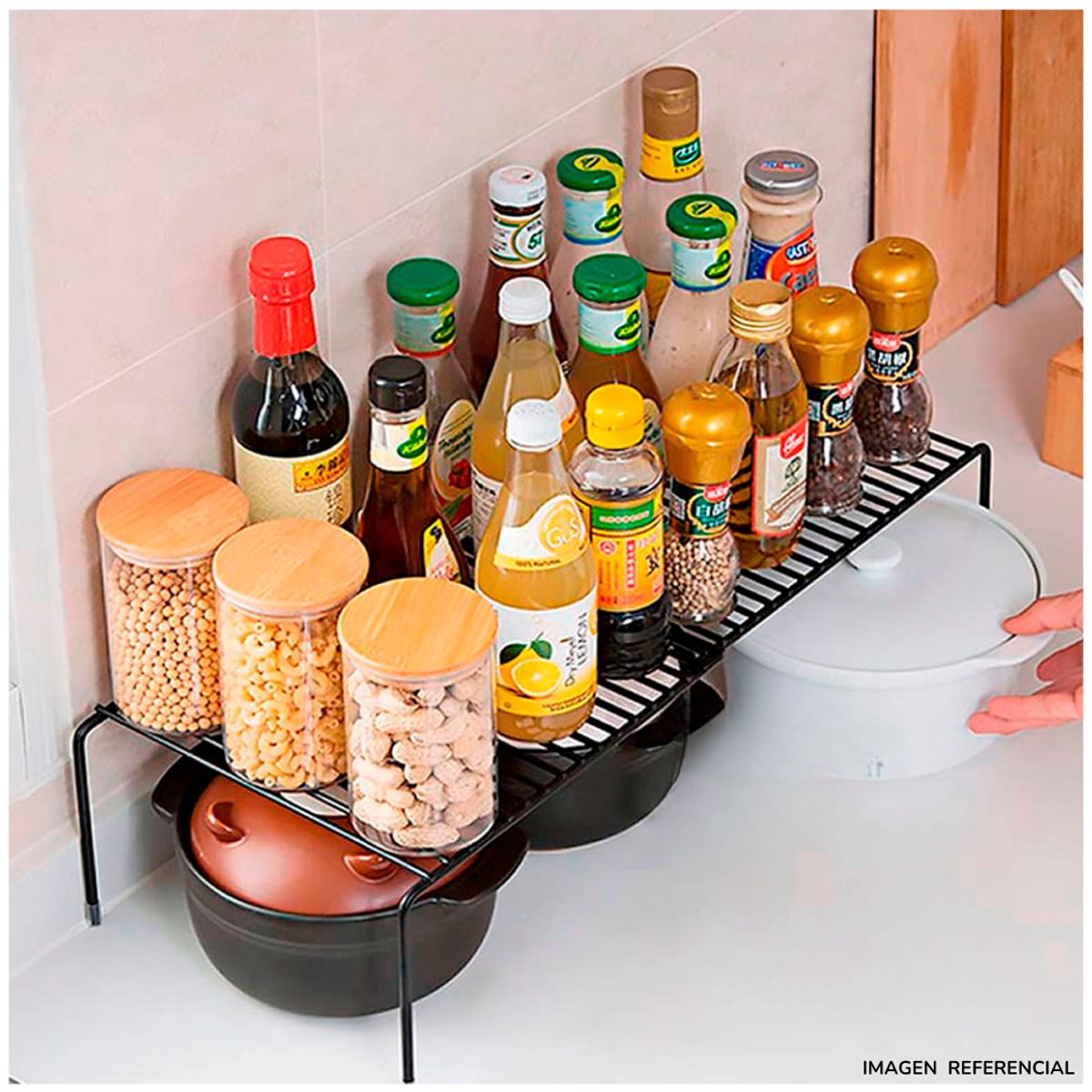 INSPIRA MARKET - Repisa Organizadora de Cocina Baño Multiuso Negro