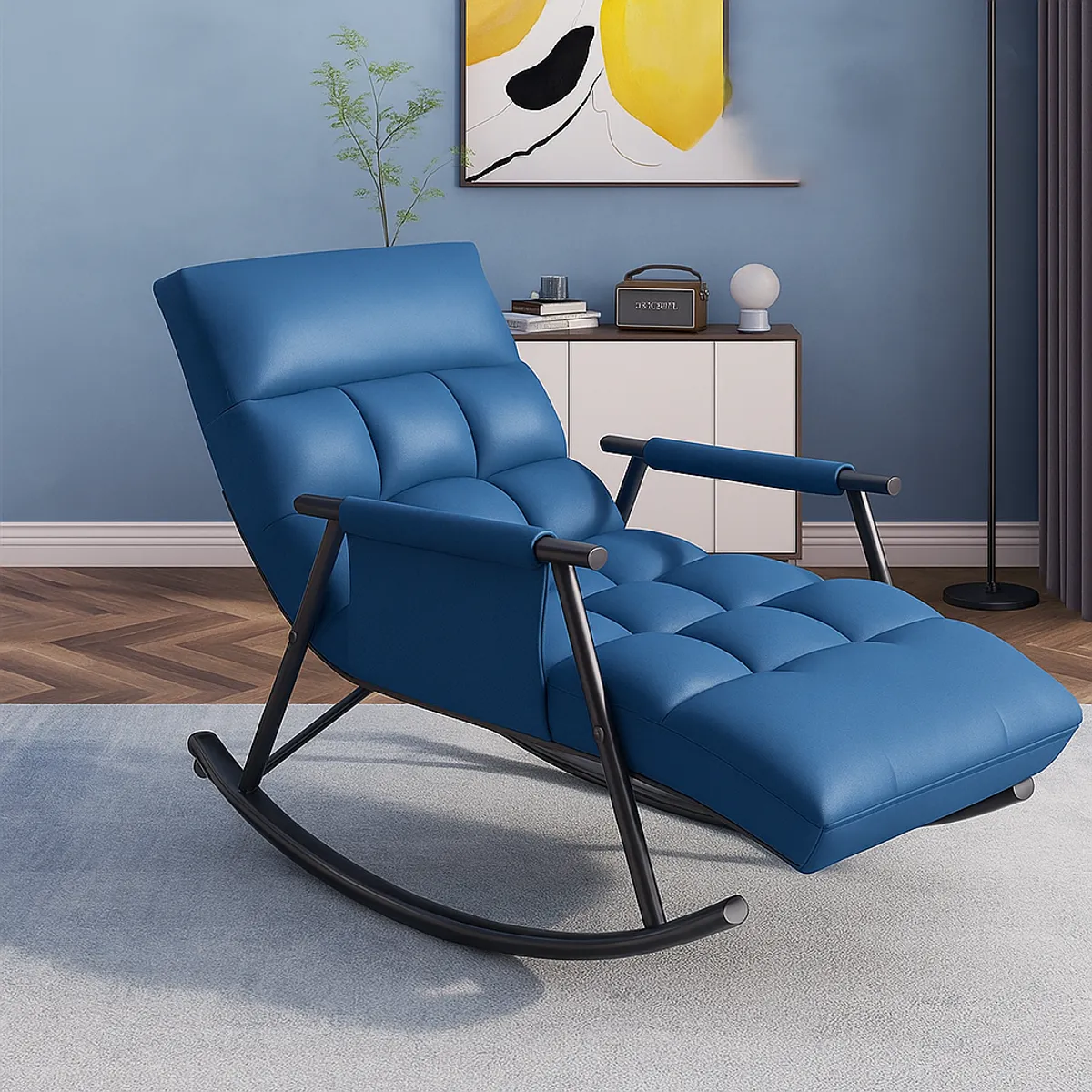 GENERICO - SILLA SILLÓN SOFÁ MECEDORA RECLINABLE TERRAZA AZUL