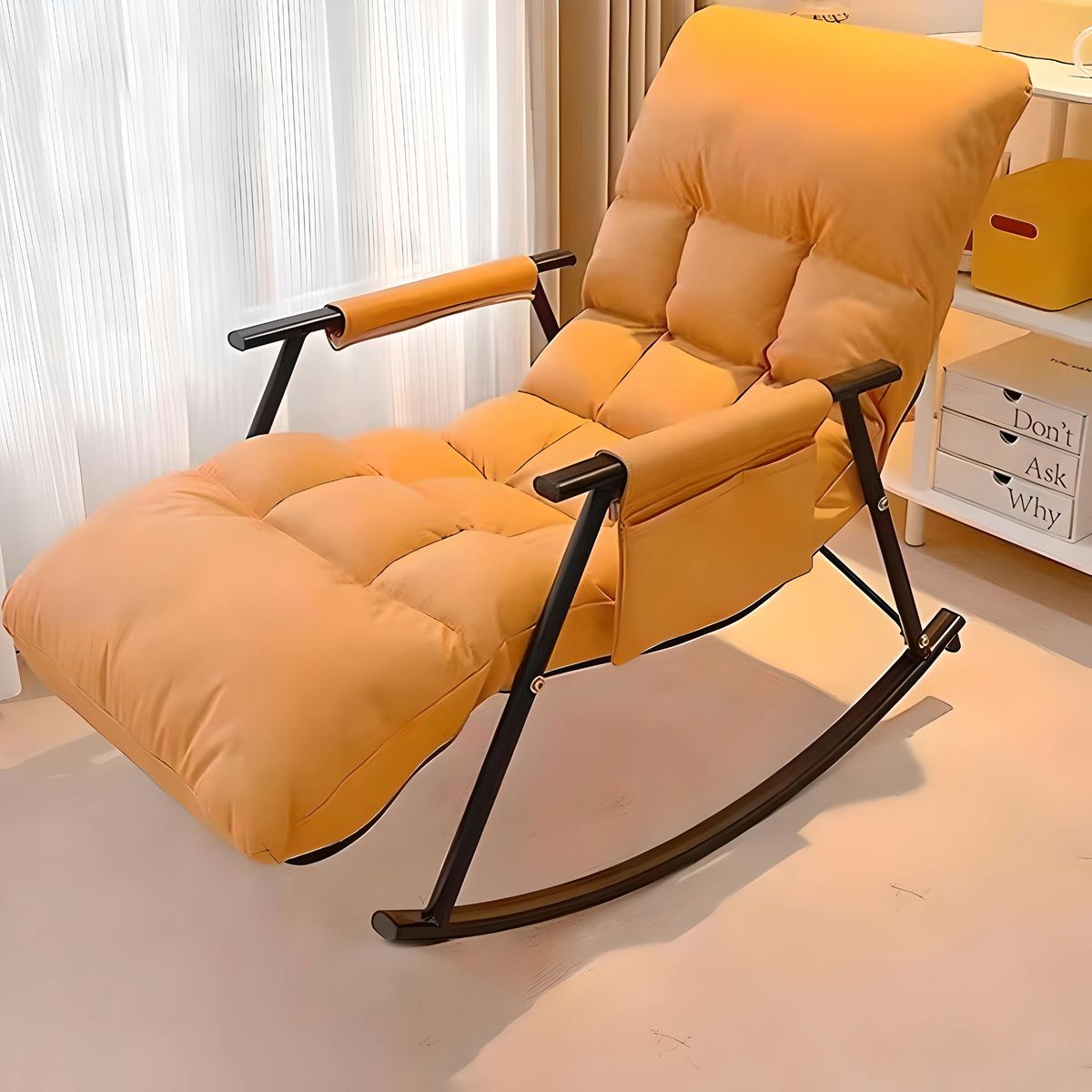 GENERICO - SILLA SILLÓN SOFÁ MECEDORA RECLINABLE TERRAZA NARANJA