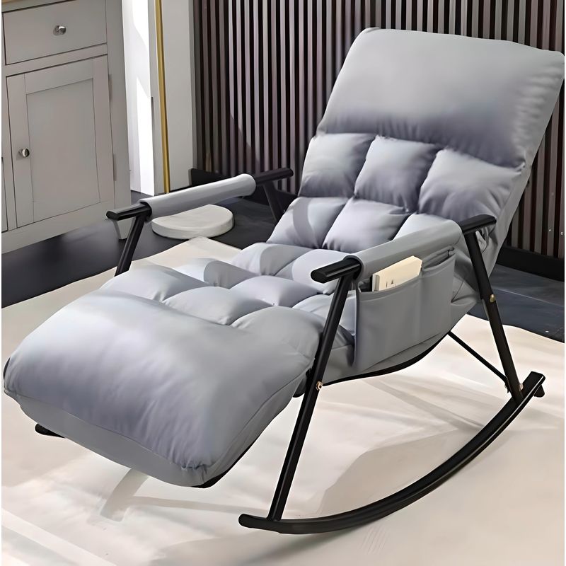 GENERICO - SILLA SILLÓN SOFÁ MECEDORA RECLINABLE TERRAZA GRIS